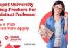 Ganpat University Hiring Freshers For Assistant Professor Role – MSc & PhD Agriculture Apply Ganpat University Assistant Professor Job