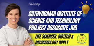Sathyabama Project Job For Life Sciences