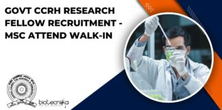 Govt CCRH Research Fellow Recruitment