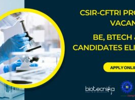CSIR-CFTRI Project Vacancies - BE, BTech & MSc Candidates Apply Online