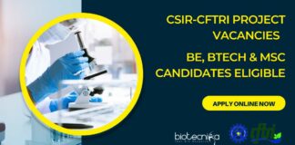CSIR-CFTRI Project Vacancies - BE, BTech & MSc Candidates Apply Online