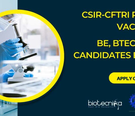 CSIR-CFTRI Project Vacancies - BE, BTech & MSc Candidates Apply Online