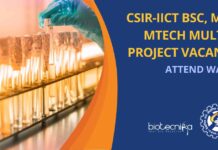IICT Biotechnology Project Vacancies