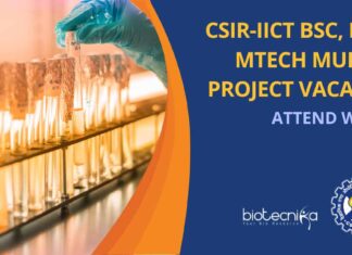 IICT Biotechnology Project Vacancies