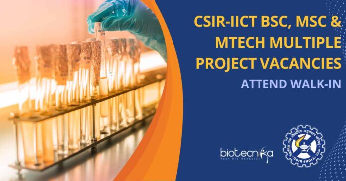 IICT Biotechnology Project Vacancies