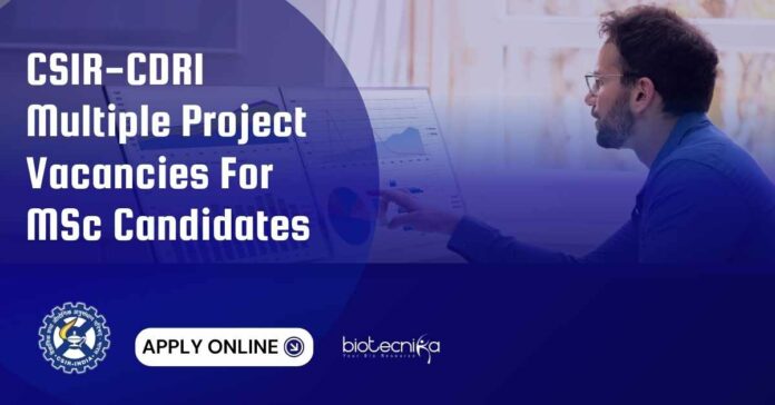 CDRI Bioinformatics Research Project Jobs