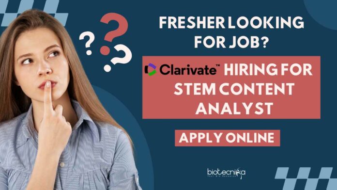 Freshers Bioinformatics Jobs Clarivate