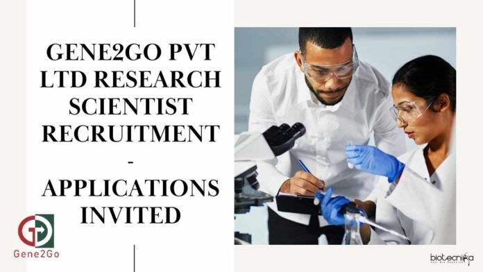 Gene2Go Pvt Ltd Research Scientist