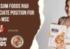 Wholsum Foods R&D Associate Position
