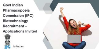 Govt IPC Biotechnology Recruitment