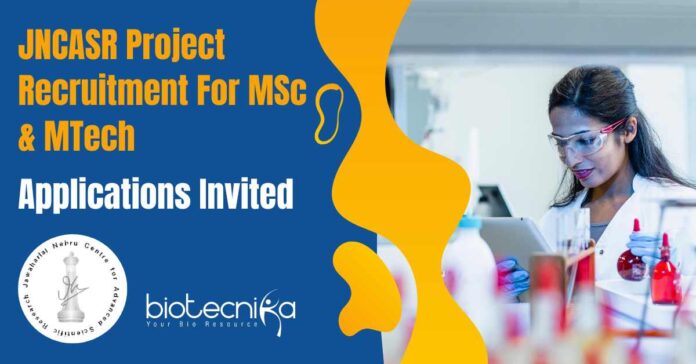 JNCASR Project Recruitment 2024