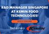 R&D Manager Singapore at Kemin Food Technologies! Apply Now R&D Manager Kemin
