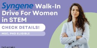 Syngene Walk-In Drive For Women in STEM - Check Details!
