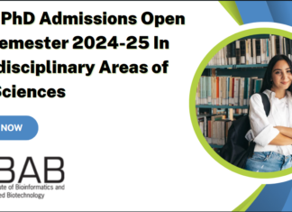 IBAB PhD Admissions Open For Semester 2024-25 In Interdisciplinary Areas of Life Sciences