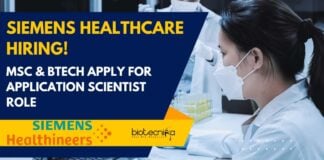 Siemens Healthcare Biotechnology Jobs! MSc & BTech Biochem Apply For Application Scientist Role