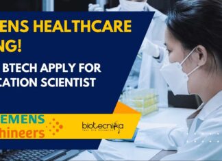 Siemens Healthcare Biotechnology Jobs! MSc & BTech Biochem Apply For Application Scientist Role