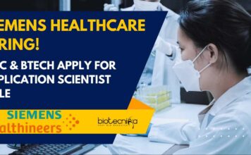 Siemens Healthcare Hiring! MSc & BTech Apply For Application Scientist Role Siemens Healthcare Biotechnology Jobs! MSc & BTech Biochem Apply For Application Scientist Role