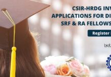 CSIR-HRDG Direct SRF & RA Fellowships