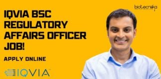 IQVIA BSc Regulatory Affairs Officer Job! Apply Now!