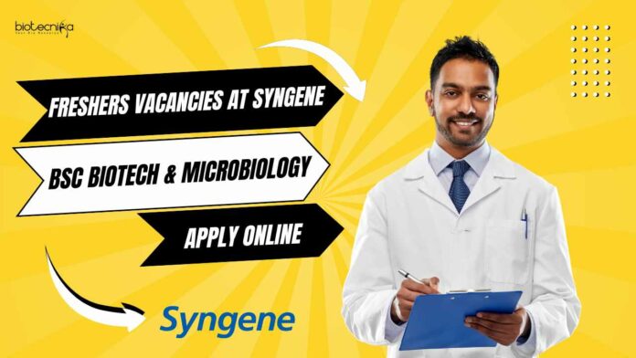 Freshers Vacancies at Syngene