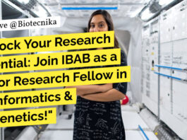 IBAB Bioinformatics Research Vacancies - Applications Invited For JRF Position
