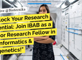 IBAB Bioinformatics Research Vacancies - Applications Invited For JRF Position