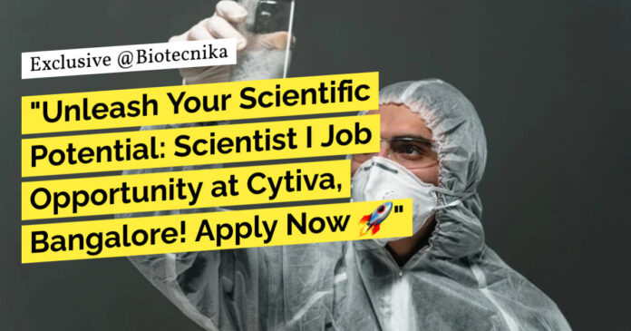 Cytiva MSc Biochemistry Job Opening - Apply Online For Scientist Role