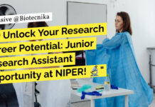 NIPER Junior Research Assistant Position Recruitment - Applications Invited