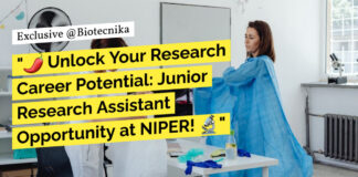 NIPER Junior Research Assistant Position Recruitment - Applications Invited