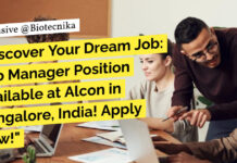 Alcon Lab Manager Position Available - BSc Biology Apply Online