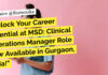MSD Clinical Operations Manager Job Opening – Apply Online MSD Clinical Operations Manager Job Opening - Apply Online