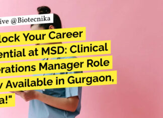 MSD Clinical Operations Manager Job Opening - Apply Online