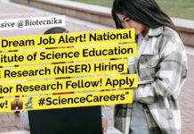 NISER Research Fellow Vacancies For Life Sciences, Apply Now