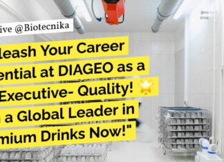 DIAGEO Quality Executive Job Opening - BSc & MSc Food Tech, Microbiology Apply Online