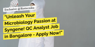 Syngene Microbiology QC Analyst Job - Apply Now!