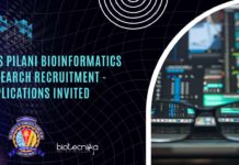 BITS Pilani Bioinformatics Research Recruitment - Applications Invited