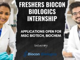 Freshers Biocon Biologics Internship Applications Open For MSc Biotech, Biochem
