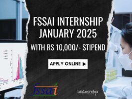 FSSAI Internship 2025 Applications
