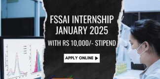 FSSAI Internship 2025 Applications