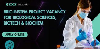 BRIC-inStem Project Vacancy
