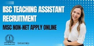 IISc Teaching Assistant Jobs - Non-NET Candidates Apply Online