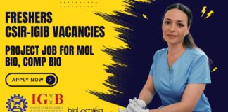 Freshers CSIR-IGIB Vacancies - Project Job For Mol Bio, Comp Bio, Apply Online