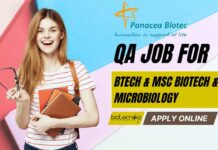 Panacea Biotec QA Vacancy