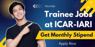Trainee Jobs at ICAR-IARI - Get Monthly Stipend, Apply Now