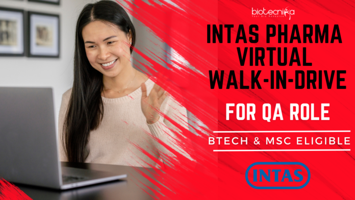 INTAS Pharma QA Biotech Jobs
