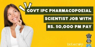 Indian Pharmacopoeia Commission Jobs
