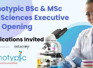 Genotypic BSc & MSc Life Sciences Executive Job Opening – Apply Now Genotypic Life Sciences Executive Job
