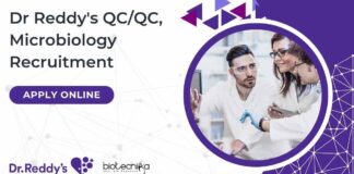 Dr Reddy's QC/QC Jobs
