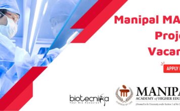 Manipal MAHE Project Vacancy - Apply Now