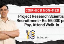 CSIR-IICB Non-Med Project Research Scientist